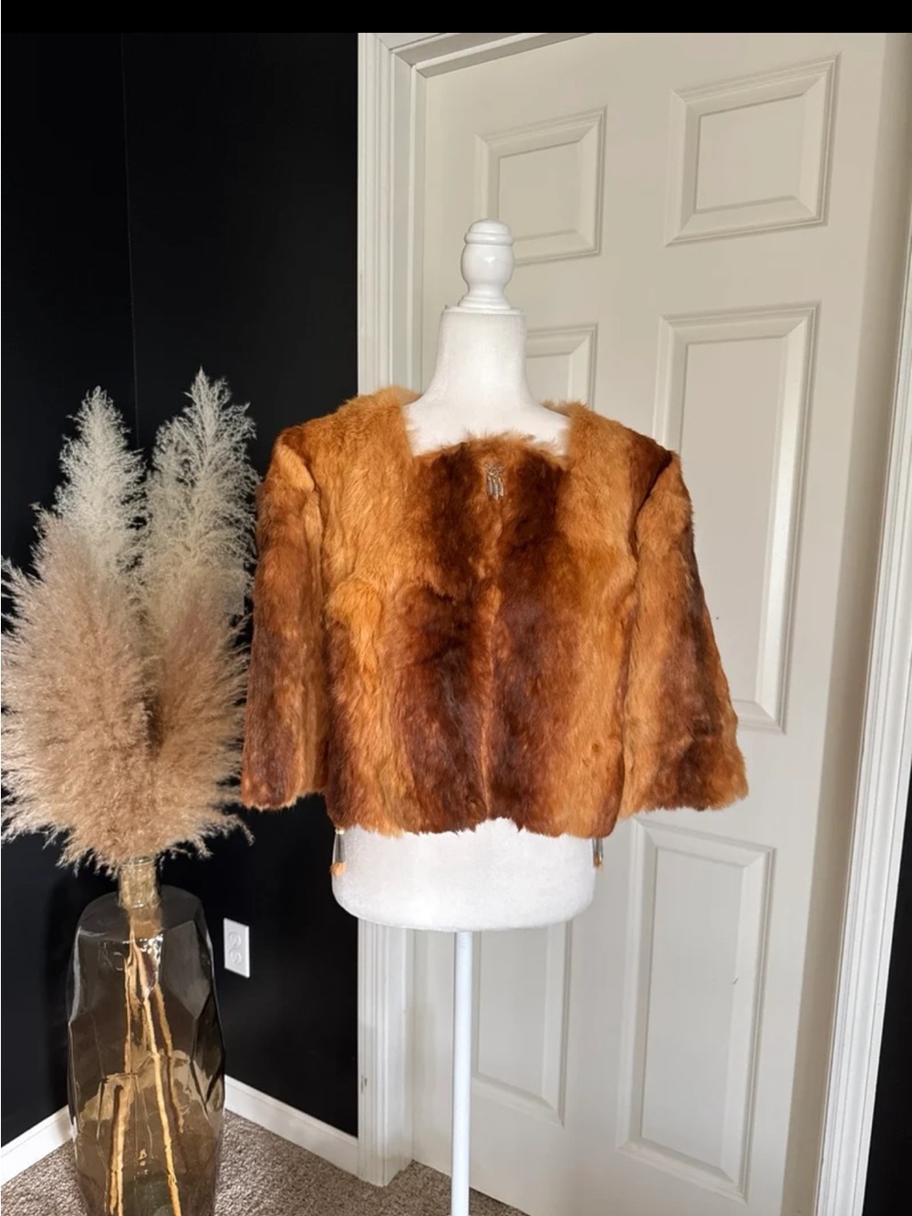 Vintage Fur Shrug Pelt Jacket Handmade One Size Fits All